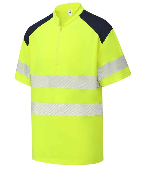 Yoko Mandarin Collar Zip Piqué Polo Shirt