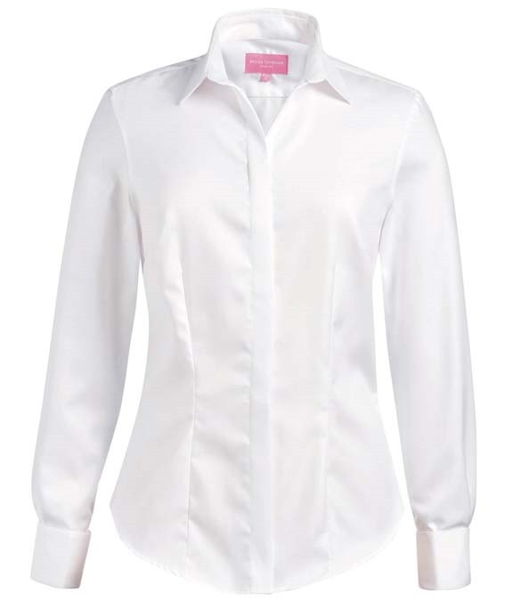 Brook Taverner Ladies Villeta Long Sleeve Herringbone Shirt