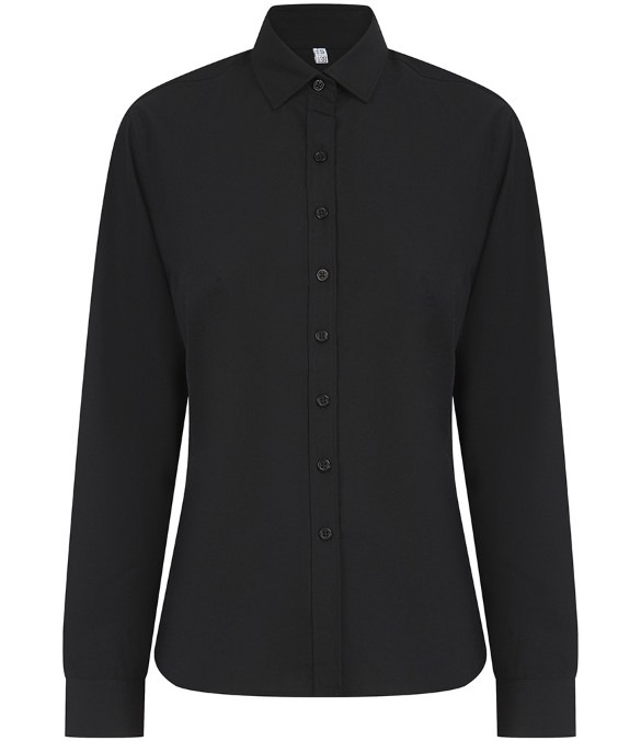Henbury Ladies Long Sleeved Cotton Feel Coolplus? Shirt