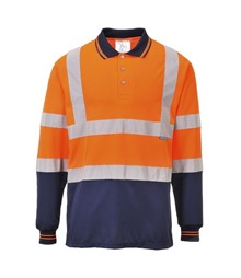 Two-Tone Long Sleeved Polo