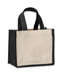 Jute canvas panel shopper