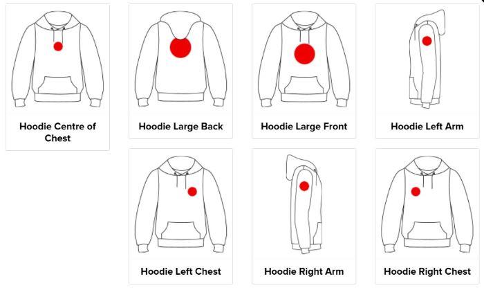 hoodie logo placement