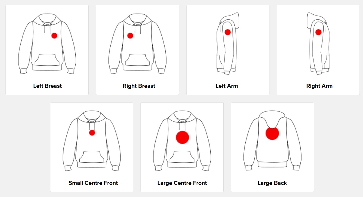 hoodie logo placement